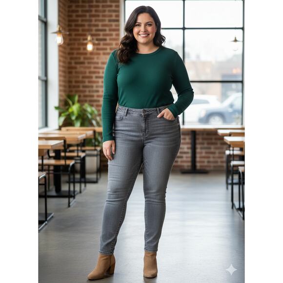 Avenue Denim Women 30W Tall Washed Black/ Gray Denim "Skinny" Stretch Jeans - Picture 1 of 8